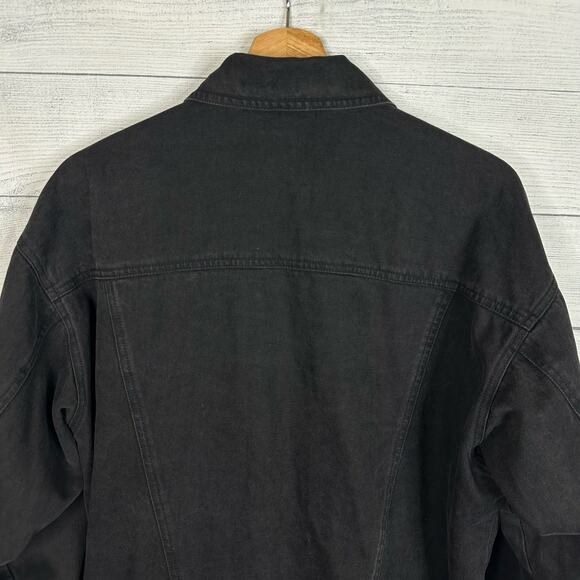 Carole Little Sport Women 4 Embroidered Beaded Oversized Denim Jacket Boho Artsy - Picture 9 of 10